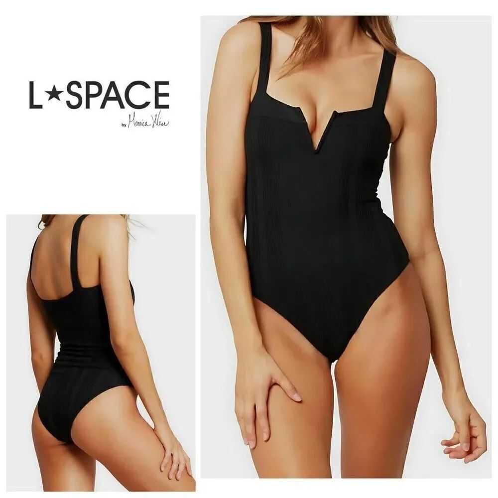 New. L*SPACE v-wire black one piece. Size 12. Retails. $187